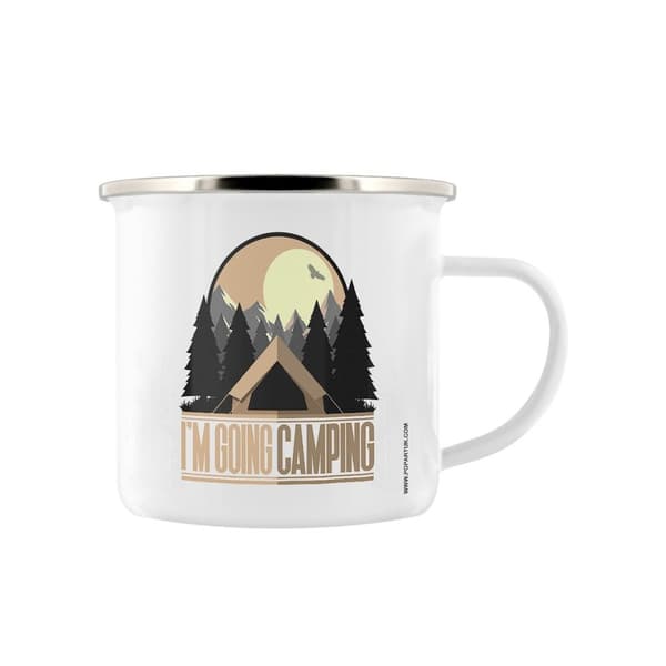 Grindstore Im Going Camping Emaljeret krus