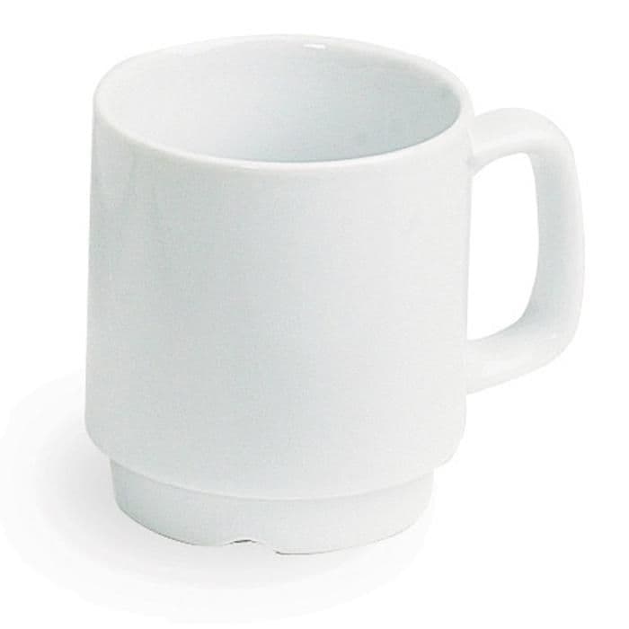 Kaffemugg med öra porslin 26cl vit 6/FP