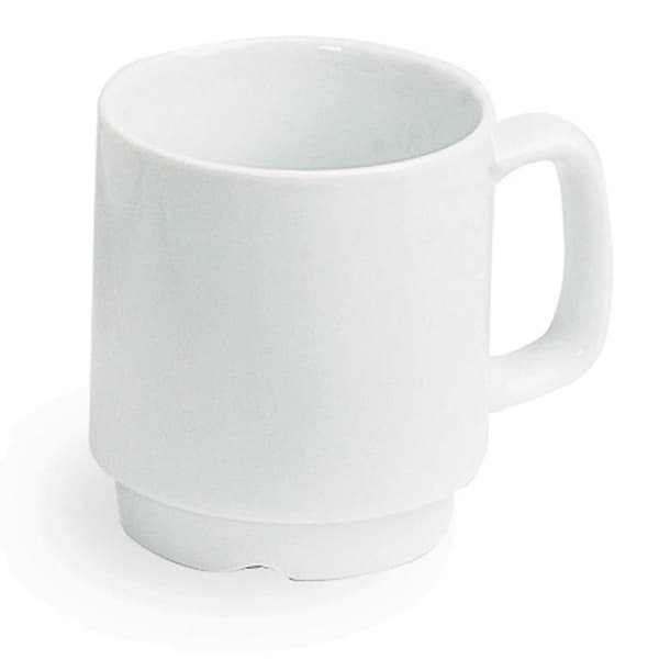 Kaffemugg med öra porslin 26cl vit 6/fp