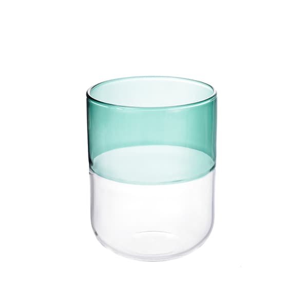 6 stycken handgjorda glas mörkgrön & kristallklar 300 ml Misha