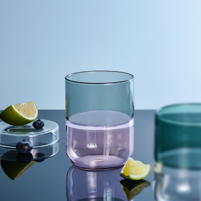 4x handgjorda Misha glas mörkgrön & blå