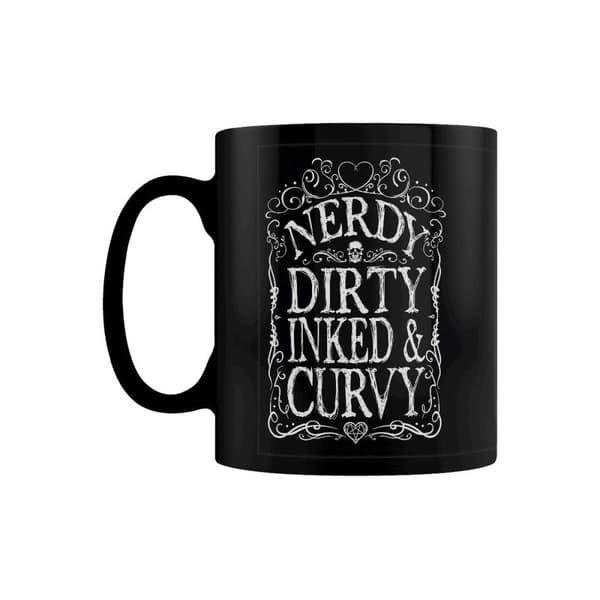 Grindstore Nördig, smutsig, inkastad och kurvig mugg Black/White One Size