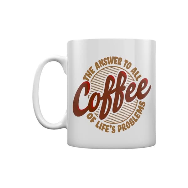 Grindstore Kaffe är svaret på alla livets problem Mug White/Brown One Size