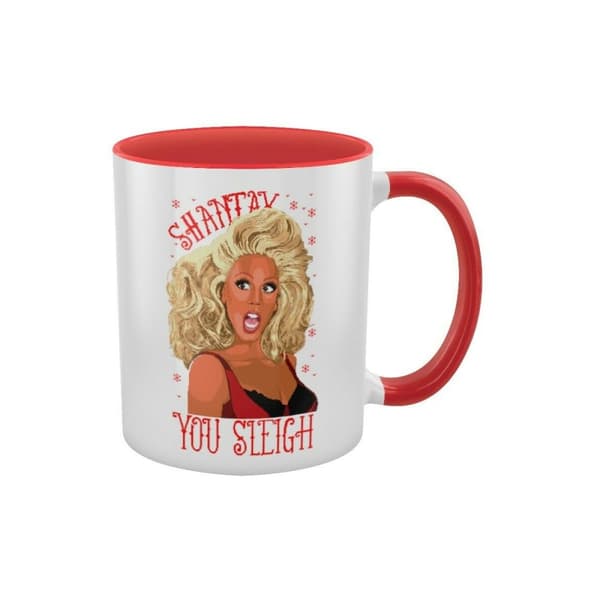 Grindstore Shantay You Sleigh Drag Queen julekrus Red/White One Size