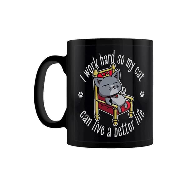 Grindstore I Work Hard So My Cat Can Live A Better Life Mug Black One Size