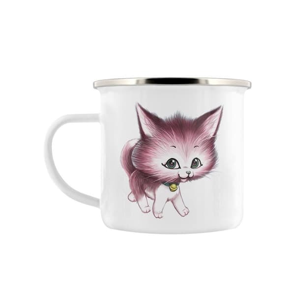 Grindstore Kitsch kattekilling krus White/Pastel Pink One Size
