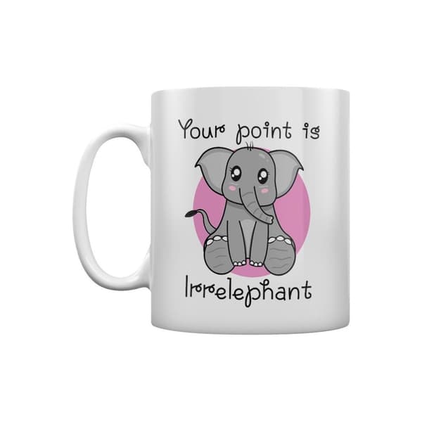 Grindstore Your Point Is Irrelephant Mug White/Pink/Grey One Size