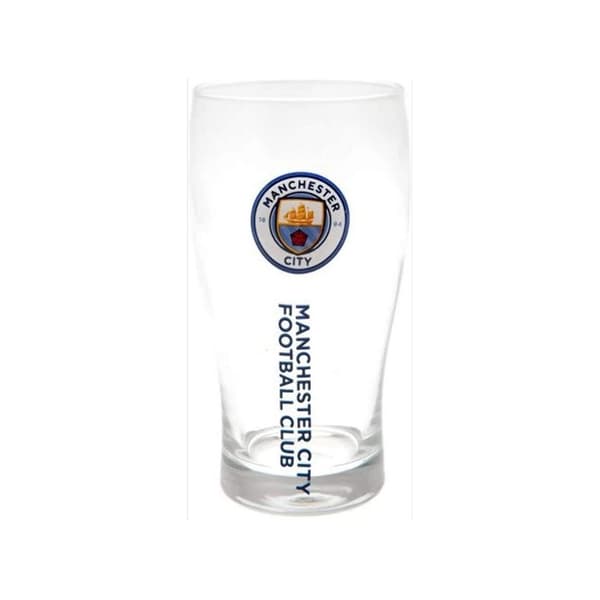 Manchester City FC Official Football Crest Pint Glass Clear One Size