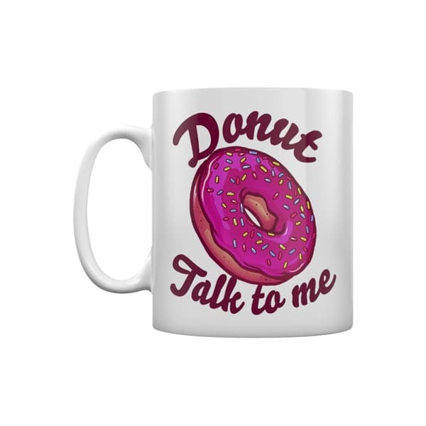 Grindstore Donut Talk To Me Mug White/Burgundy/Pink One Size