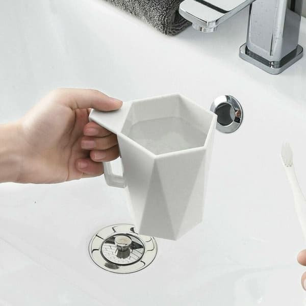 Mugg i Plast, Geometrisk - Vit