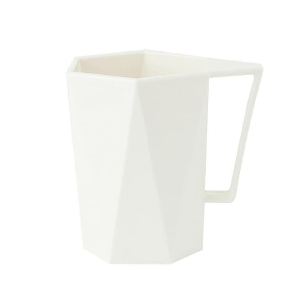 Mugg i Plast, Geometrisk - Vit