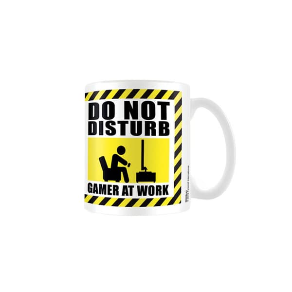 Gamer At Work Må ikke forstyrre krus White/Yellow/Black One Size