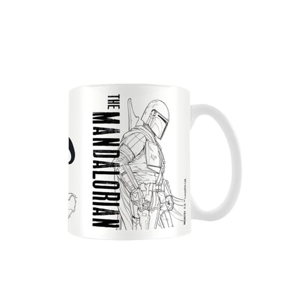 Star Wars: The Mandalorian Line Art krus White One Size