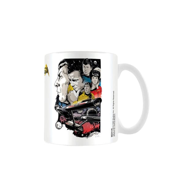 Star Trek Boldly Go 50th Anniversary Mug White/Black/Yellow One Size