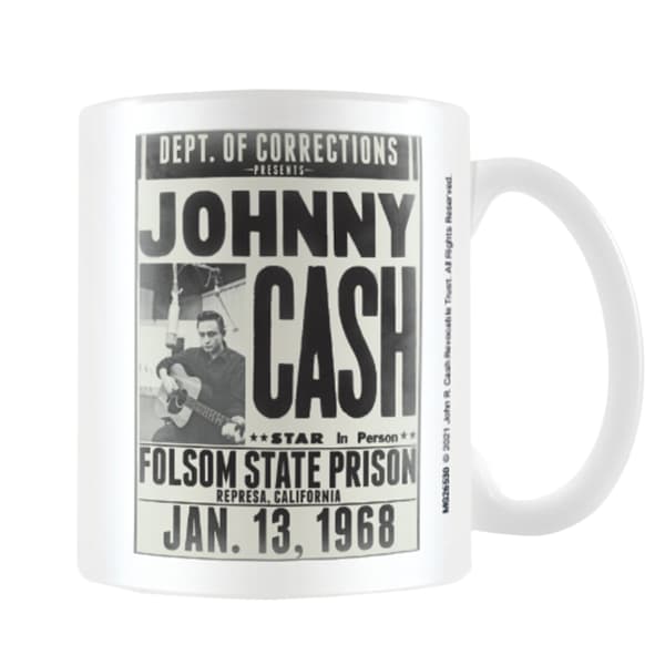 Johnny Cash Folsom State Prison Mug Grey/White One Size