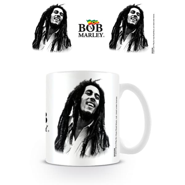 Bob Marley Sort og hvidt krus White/Black One Size