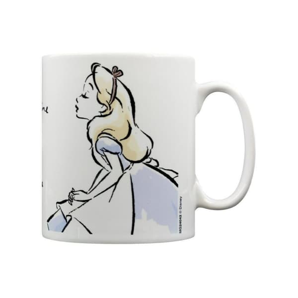 Alice In Wonderland Teatime med Alice krus White/Light Blue/Yellow One Size