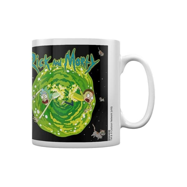 Rick And Morty Krus med svævende kat i dimensionen Black/Green One Size