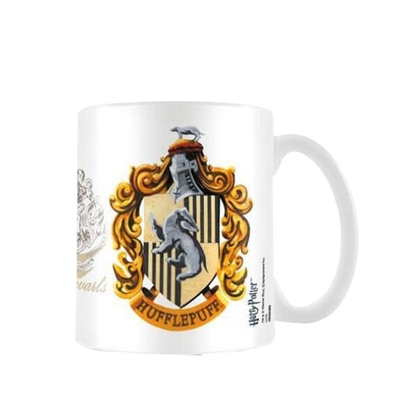 Harry Potter Hufflepuff Crest Mug White/Yellow/Navy One Size