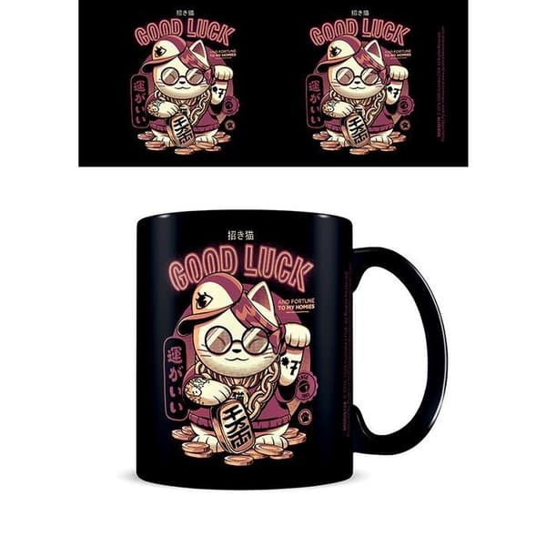 Ilustrata Lucky Cat krus Black/Brown/Cream One Size