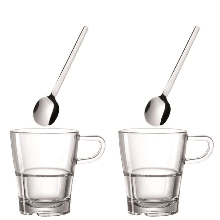 Kaffeset Kopp och sked x 2