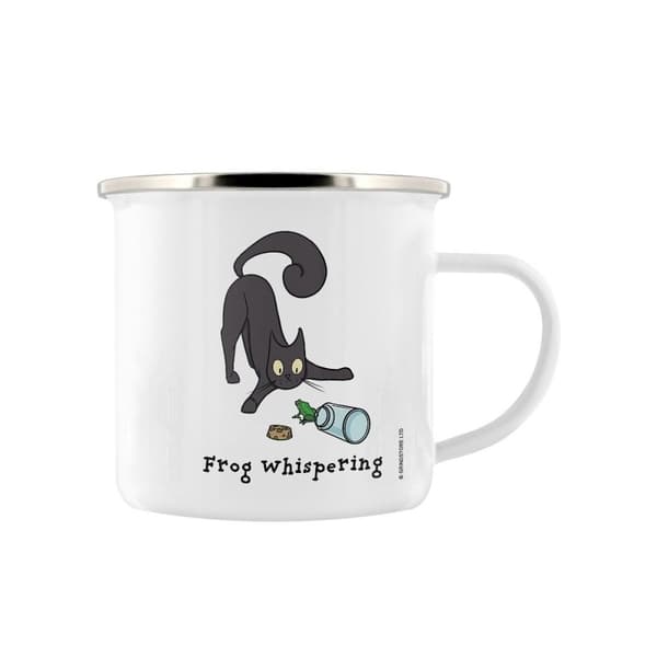 Grindstore Frog Whispering Cat Enamel Mug