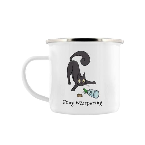 Grindstore Frog Whispering Cat Enamel Mug White One Size