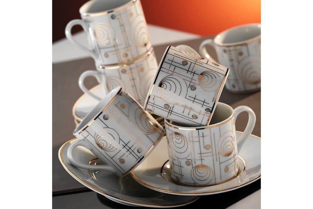 KAFFESERVIS 12-pack Vit/Guld