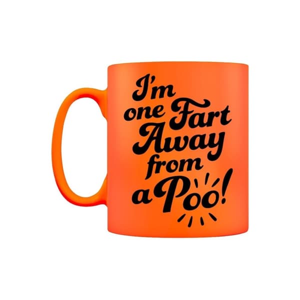 Grindstore I´m One Fart Away From A Poo! Mug Neon Orange/Black One Size