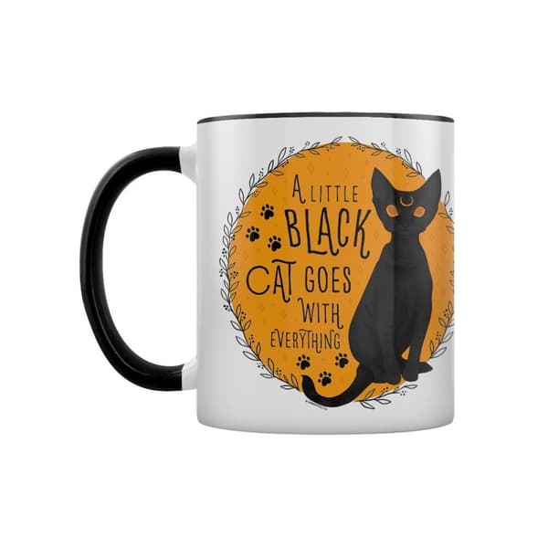 Grindstore En liten svart katt passar till allting Inre tvåfärgad mugg