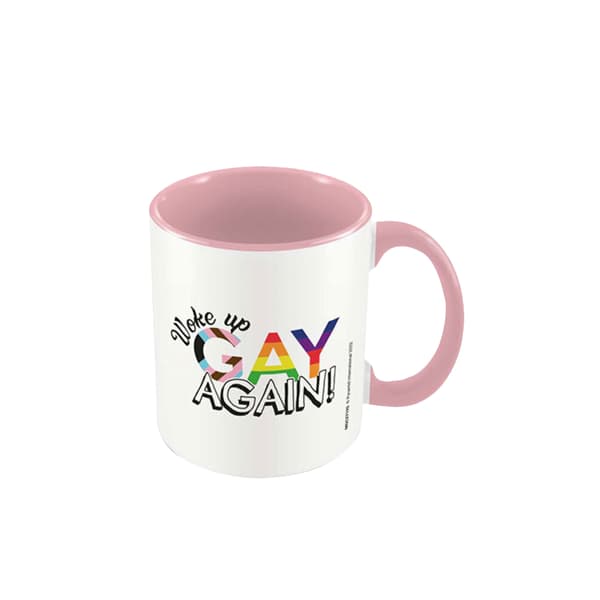 Pyramid International Woke Up Gay Again Mug Pink/White One Size