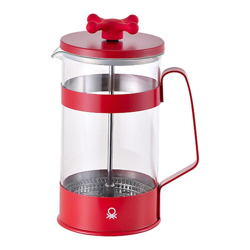 Cafetière with Plunger Benetton Rainbow Red Stainless steel Borosilicate Glass (600 ml)