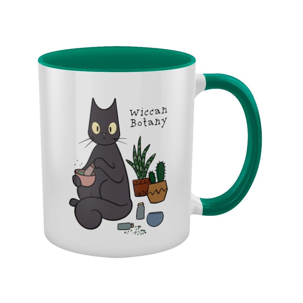 Spooky Cat Wiccan Botany Inner Two Tone Mug