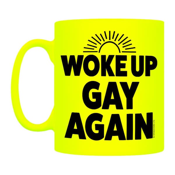 Grindstore Woke Up Gay Again Neon Mug Yellow/Black One Size