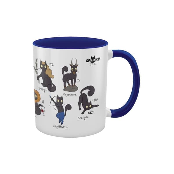 Spooky Cat A Guide To Horoscopes Inner Two Tone Mug