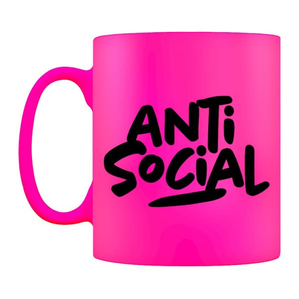 Grindstore Anti Social Mug Pink/Black One Size
