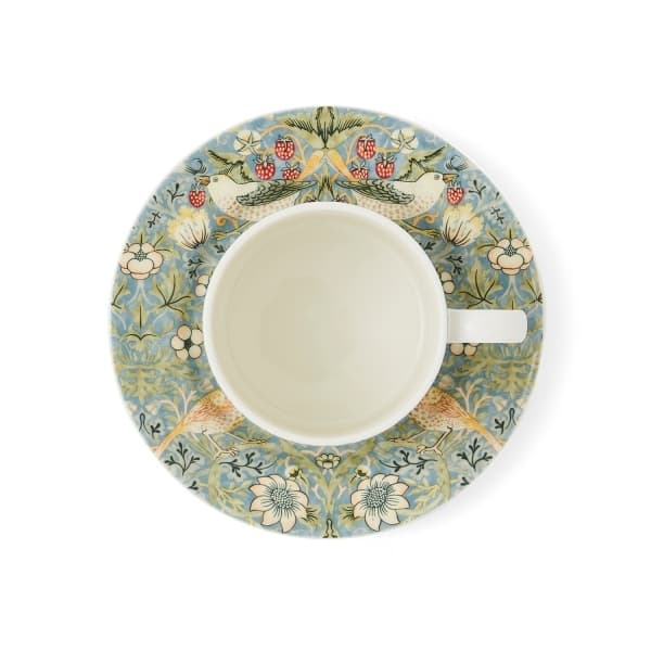 Strawberry Thief Teacup & Saucer, 28cl - Morris & Co