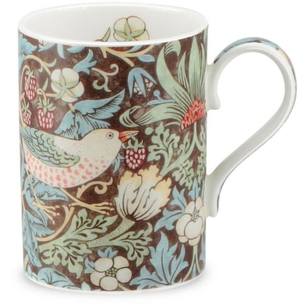 Strawberry Thief Mug Chocolate Slate, 35cl - Morris & Co