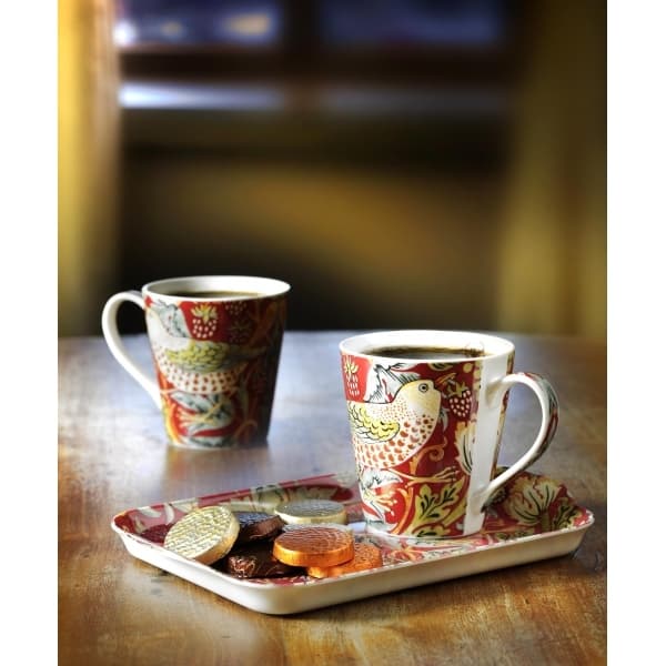 Strawberry Thief 2 Mugs & Tray - Morris & Co