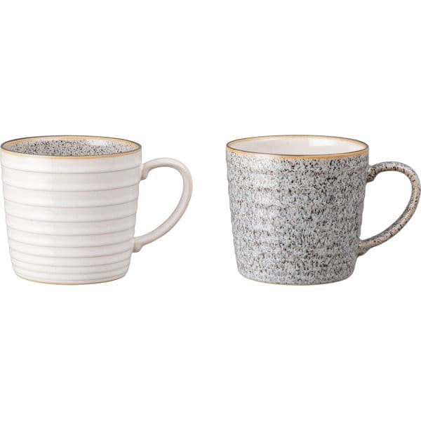 Studio Grey Ridged Mug 40cl, 2-pack - Denby