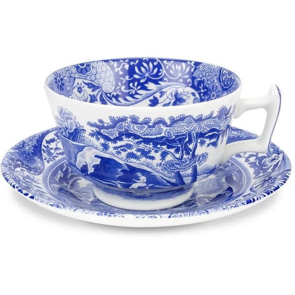 Blå Italian Tekopp med fat 20cl - Spode