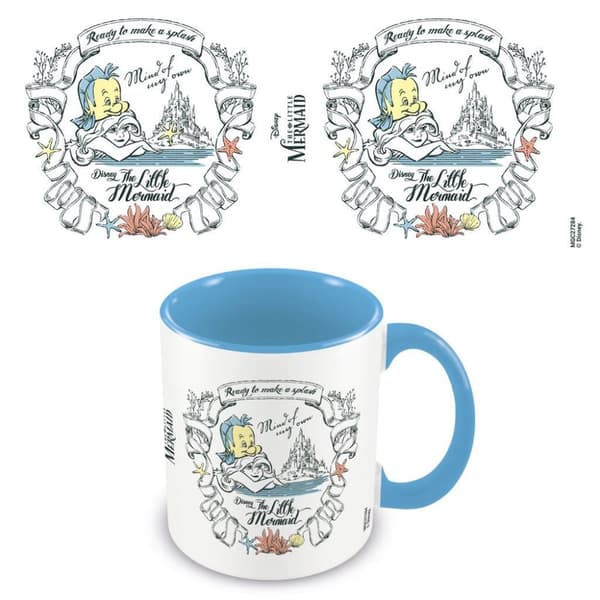 The Little Mermaid Mit eget indre tofarvede krus White/Blue One Size