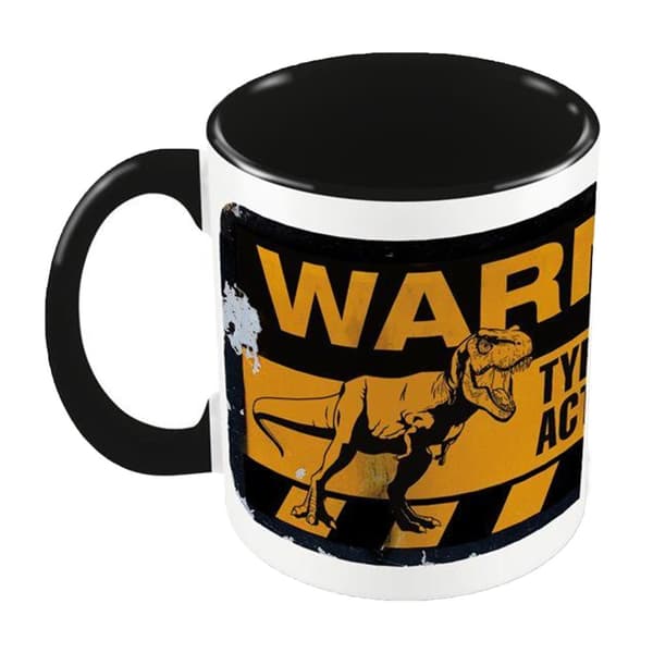 Jurassic World: Dominion Varning Mug Black/White/Yellow One Size