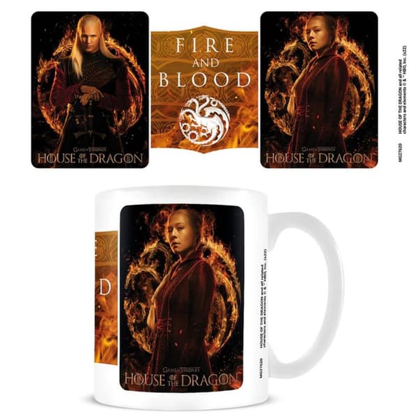 House Of The Dragon Rhaenyra och Daemon Mug White/Black/Orange One Size