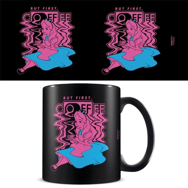 Alice In Wonderland But First, Coffee Mug Black/Pink/Blue One Size