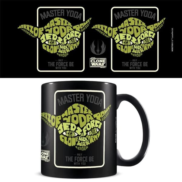 Star Wars: The Clone Wars Calligram Yoda krus Black/Green One Size
