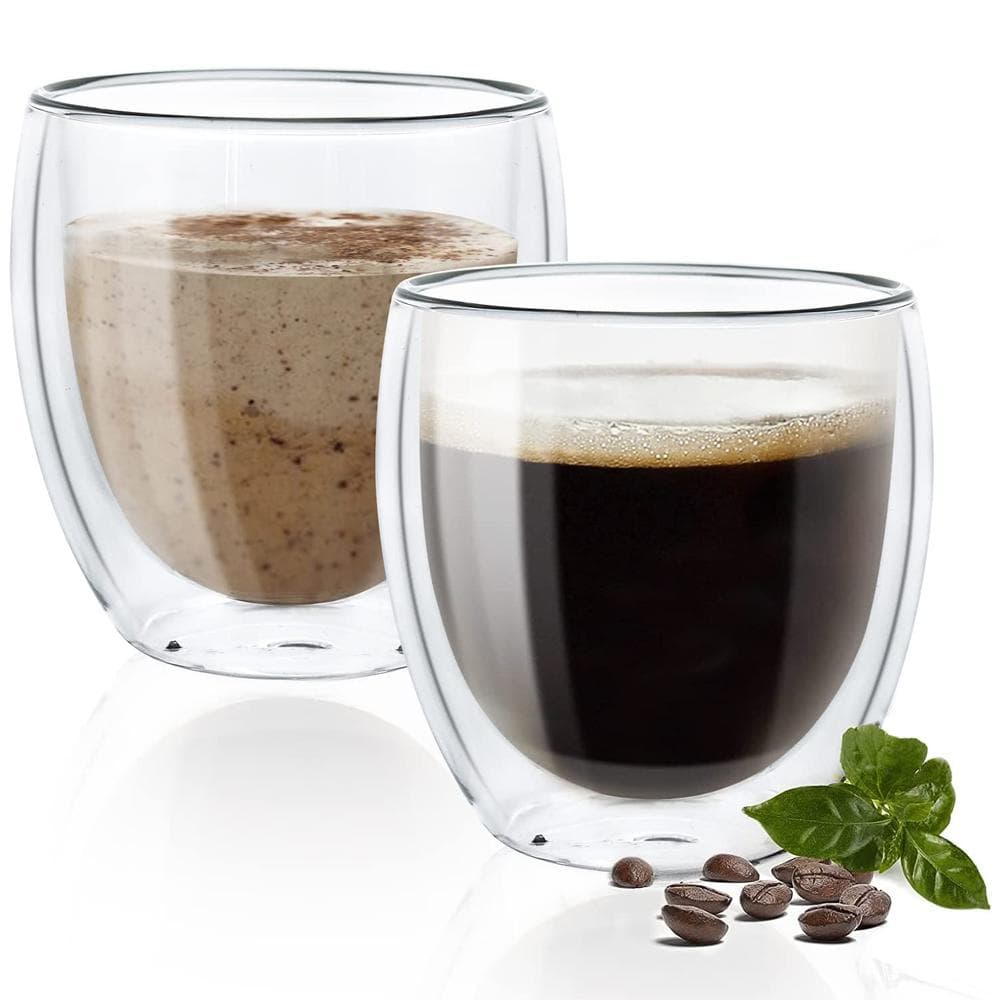 Dubbelväggade Termosglas Tumblerglas glas 250ML 2-Pack