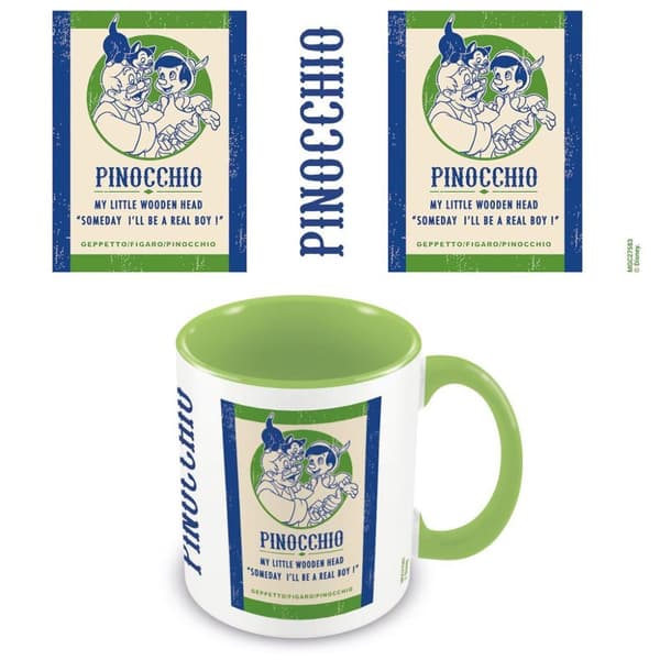 Pinocchio Real Boy Inner Two Tone Mug White/Lime Green One Size