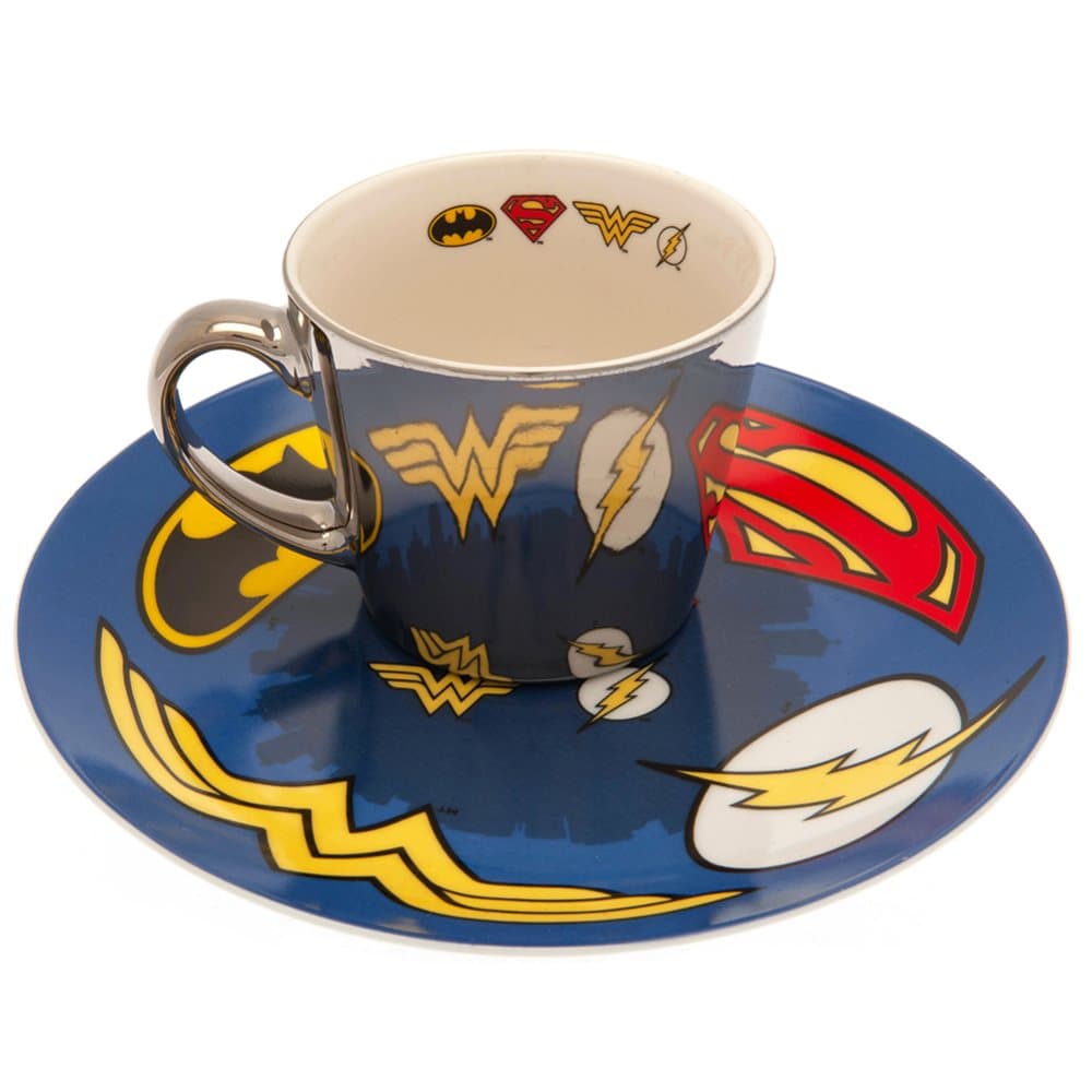 DC Comics Set med mugg och tallrik med logotyp