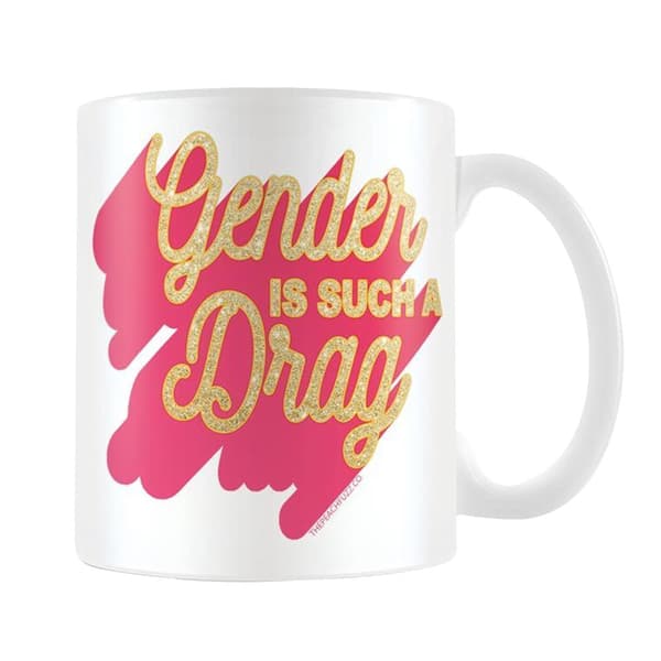 The Peach Fuzz Gender Is Such A Drag Mug White/Pink/Yellow One Size